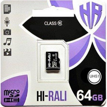 Карта пам'яті  MicroSDXC 64GB Class 10 Hi-Rali (HI-64GBSDCL10-00)