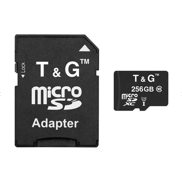 Карта пам'яті  MicroSDXC 256GB UHS-I U3 Class 10 T&G + SD-adapter (TG-256GBSD10U3-01)