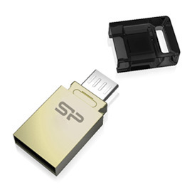 Флеш память USB Silicon Power 32Gb Mobile X10 OTG Champague (SP032GBUF2X10V1C)