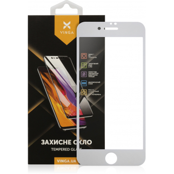 Защитное стекло и пленка  Vinga Apple Iphone 7/8/SE 2020 white (VGIPSE2W)