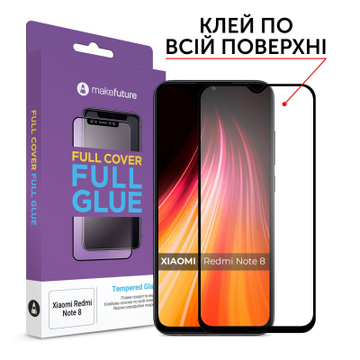 Защитное стекло и пленка  MakeFuture Xiaomi Redmi Note 8 2021 Full Cover Full Glue (MGF-XRN821)