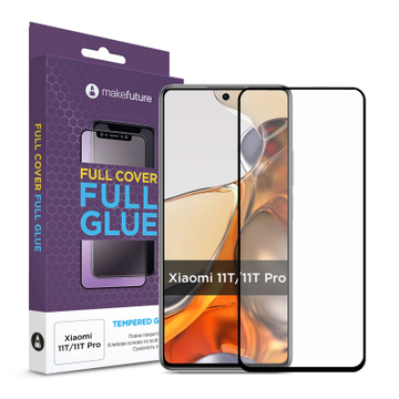 Защитное стекло и пленка  MakeFuture for Xiaomi11T/11T Pro Full Cover Full Glue 0.25mm (MGF-X11T/11TP)