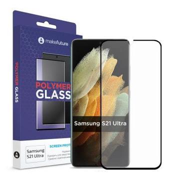 Защитное стекло и пленка  MakeFuture Samsung S21 Ultra Polymer Glass (MGP-SS21U)