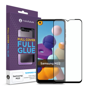 Защитное стекло и пленка  MakeFuture Samsung M22 Full Cover Full Glue (MGF-SM22)