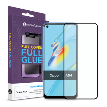 Захисне скло та плівка MakeFuture Oppo A54 Full Cover Full Glue (MGF-OPA54)