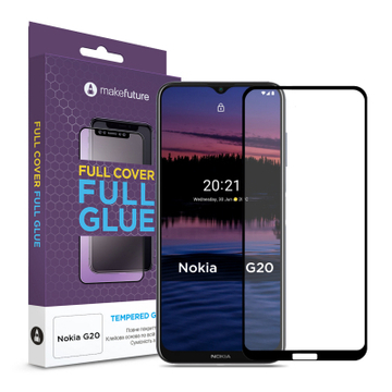 Защитное стекло и пленка  MakeFuture Nokia G20 Full Cover Full Glue (MGF-NG20)