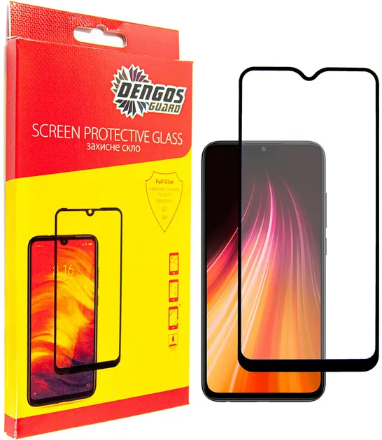 Захисне скло Dengos Full Glue для Xiaomi Redmi Note 8 2021 (black) (TGFG-185)