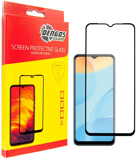 Защитное стекло Dengos for Oppo A15 Black Full Glue (TGFG-163)