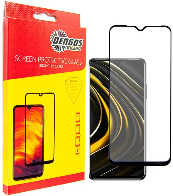 Захисне скло Dengos Full Glue Xiaomi POCO M3 black frame (TGFG-169)