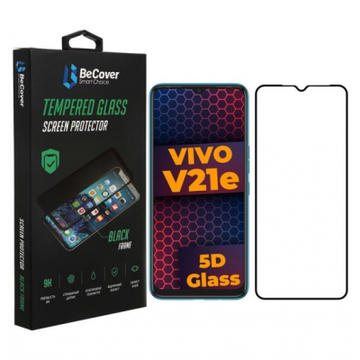 Захисне скло та плівка BeCover Vivo V21E Black (707246)