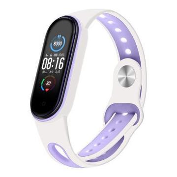 Ремінець для фітнес браслета BeCover Sport Style для Xiaomi Mi Smart Band 5 White-Purple (705175)