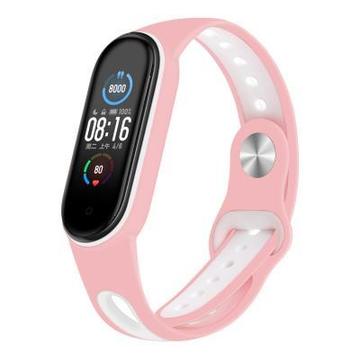 Ремінець для фітнес браслета BeCover Sport Style для Xiaomi Mi Smart Band 5 Pink-White (705173)