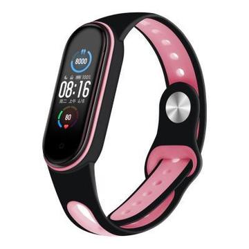 Ремешок для фитнес браслета BeCover Sport Style for Xiaomi Mi Smart Band 5/Mi Smart Band 6 Black-Pink (705167)