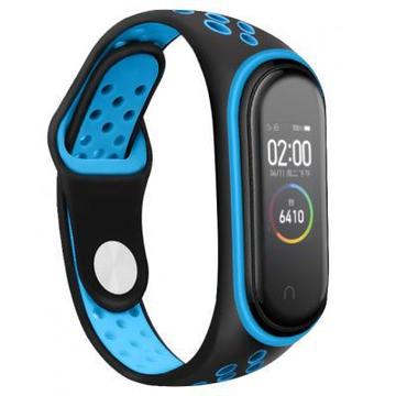 Ремешок для фитнес браслета BeCover Nike Style for Xiaomi Mi Smart Band 5 Black-Blue (705150)