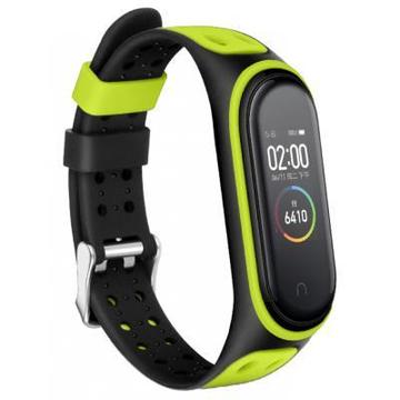 Ремешок для фитнес браслета BeCover Colour Style for Xiaomi Mi Smart Band 5/Mi Smart Band 6 Black-Green (705156)