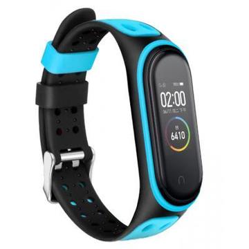 Ремешок для фитнес браслета BeCover Colour Style for Xiaomi Mi Smart Band 5/Mi Smart Band 6 Black-Blue (705154)