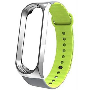 Ремінець для фітнес браслета Armorstandart Sport Silicone Band для Xiaomi Mi Band 3 Silver/Green (ARM54516)