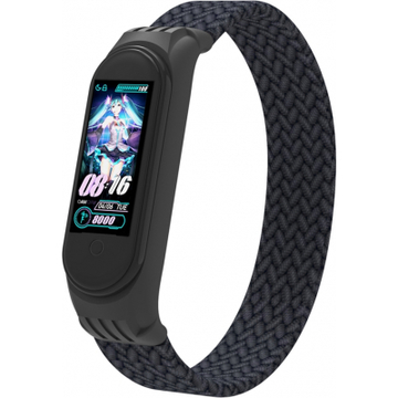 Ремешок для фитнес браслета Armorstandart Braided Solo Loop для Xiaomi Mi Band 4/5/6 Charcoal size M (ARM58765)