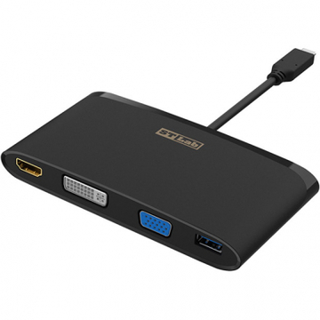 USB Хаб ST-Lab USB 3.1 Type-C to HDMI 4K + DVI + VGA + 2хUSB3.0 + Gigabit R (U-2200)