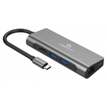 USB Хаб Cablexpert USB-C 5-in-1 (HUB/HDMI/PD/CR/Lan) (A-CM-COMBO5-01)