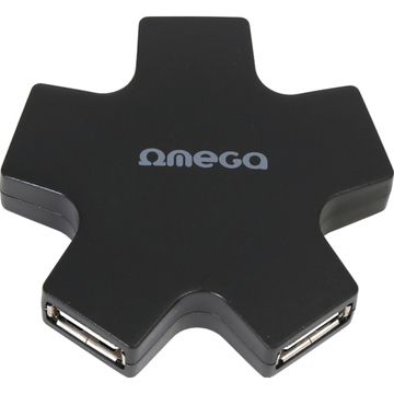 USB Хаб Omega 4 Port USB 2.0 Hub Star black (OUH24SB)