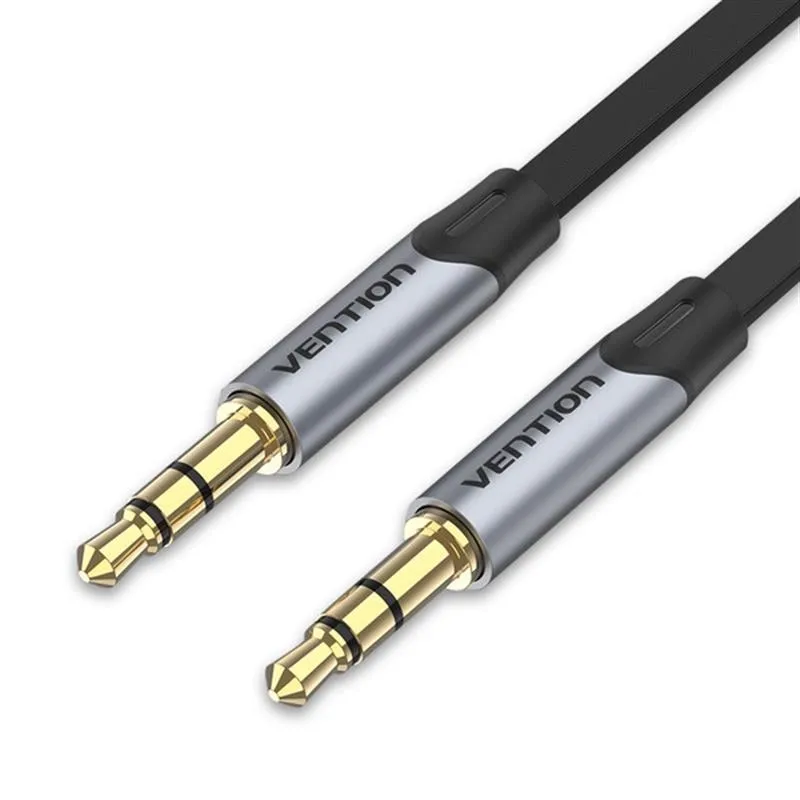 Кабель Vention Audio 3.5 mm - 3.5 mm 1.5 m Metal Type Silver/Black (BAPHG)