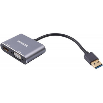 Адаптер і перехідник Maxxter (V-AM-HDMI-VGA) USB-HDMIхVGA Gray