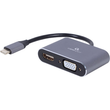 Адаптер и переходник Cablexpert (A-USB3C-HDMIVGA-01) USB-С-HDMI/VGA 0.15м