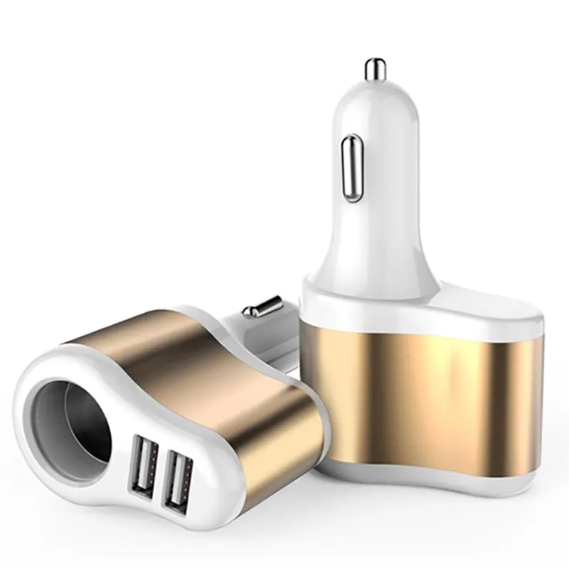 Зарядний пристрій XoKo CC-303 (2USB 2.1А) Gold/White (CC-303-GDWH) + авто розгалужувач