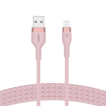 Кабель синхронизации Belkin USB-A - Lightning BRAIDED SILICONE 1m pink