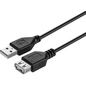 Кабель  KIT USB 2.0 (AM/AF) black 1.8m