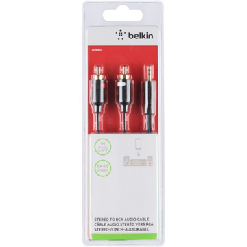 Кабель Belkin аудіо (jack 3.5мм-M/RCA-Mx2)1MPORTABLEBlack\Gold