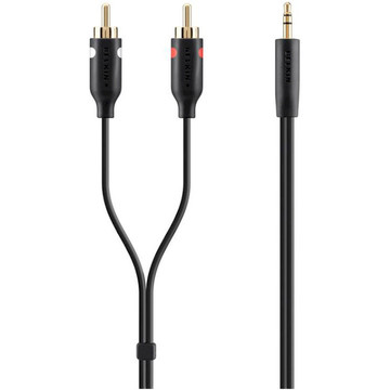 Кабель Belkin jack 3.5mm - M/RCA-Mx2 portable 5m black/Gold