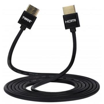 Кабель 2Е HDMI 2.0 (AM/AM) Slim High Speed Alumium black 2m