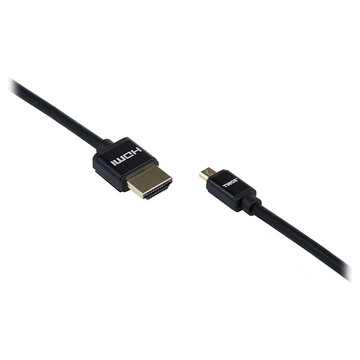 Кабель 2Е HDMI 1.4 (AM/microAM) Slim High Speed Alumium black 2m