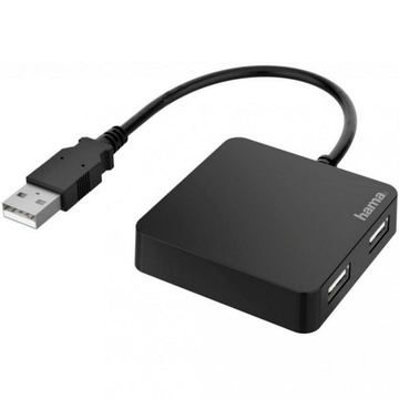 USB Хаб Hama 4 Ports USB 2.0 Black