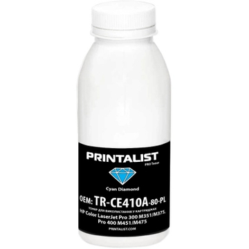 Картридж Printalist CLJ Pro 300 M351/M375, Pro 400 M451/M475, 80г Cyan (TR-CE410A-80-PL)