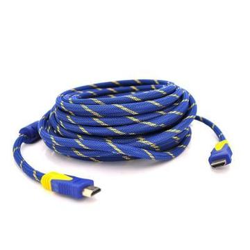 Кабель Merlion HDMI to HDMI 20.0m v1.4, OD-8.0mm Blue/Gold (YT-HDMI(M)/(M)NY/BL-20m)