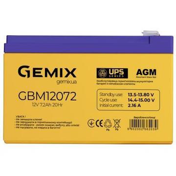 Акумуляторна батарея для ДБЖ Gemix GBM 12В 7.2 Ач (GBM12072)