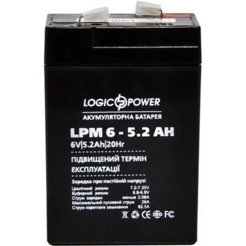 Аккумуляторная батарея для ИБП LogicPower LPM 6В 5.2 Ач (4158)