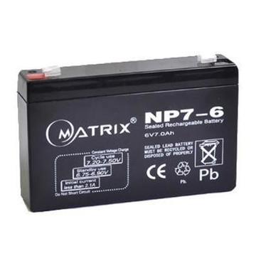 Акумуляторна батарея для ДБЖ Matrix 6V 7AH (NP7-6)