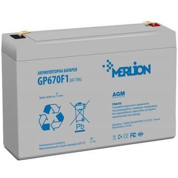 Акумуляторна батарея для ДБЖ Merlion 6V-7Ah (GP670F1)