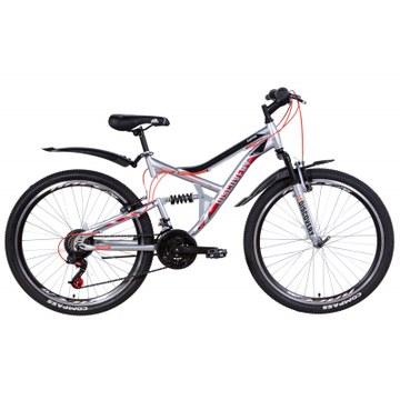 Велосипед Discovery 26" CANYON AM2 Vbr рама-175" 2021 Silver/Red (OPS-DIS-26-348)