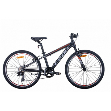 Велосипед Leon 24" JUNIOR рама-12" 2021 Black/Orange (OPS-LN-24-063)