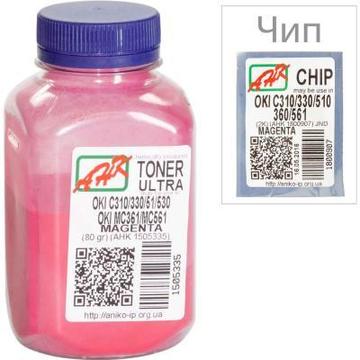 Картридж AHK OKI C310/330/510, 80г Magenta+chip (1505339)