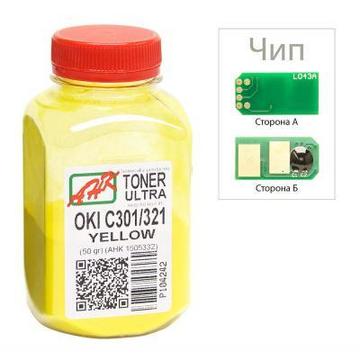Картридж AHK OKI C301/321, 50г Yellow+chip (1505328)