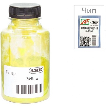 Картридж AHK OKI C310/330/510, 80г Yellow+chip (1505440)