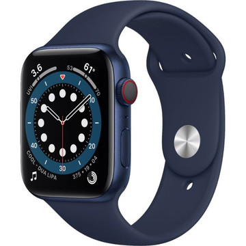 Смарт-часы Apple Watch Series 6 GPS + Cellular 44mm Blue Aluminium Case with Deep Navy Sport Band (M07J3)