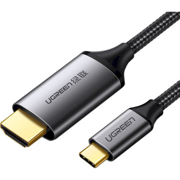 Кабель Ugreen USB-C to HDMI Male to Male Cable Aluminum Shell 1.5m Gray Black (MM142)
