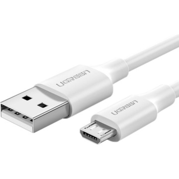 Кабель USB Ugreen USB 2.0 AM-MicroUSB M 1.5 м 3.0A (18W) Nickel Plating White (US289)